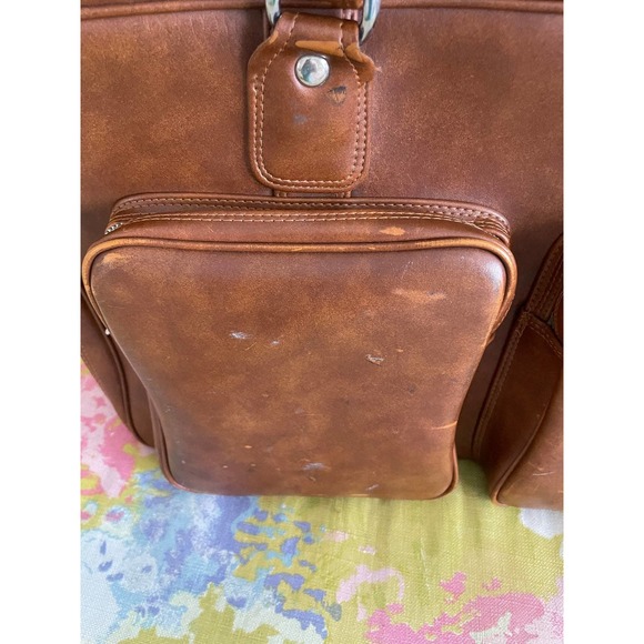 Vintage leather made in Korea for United States brown leather overnight briefcas - Picture 3 of 12